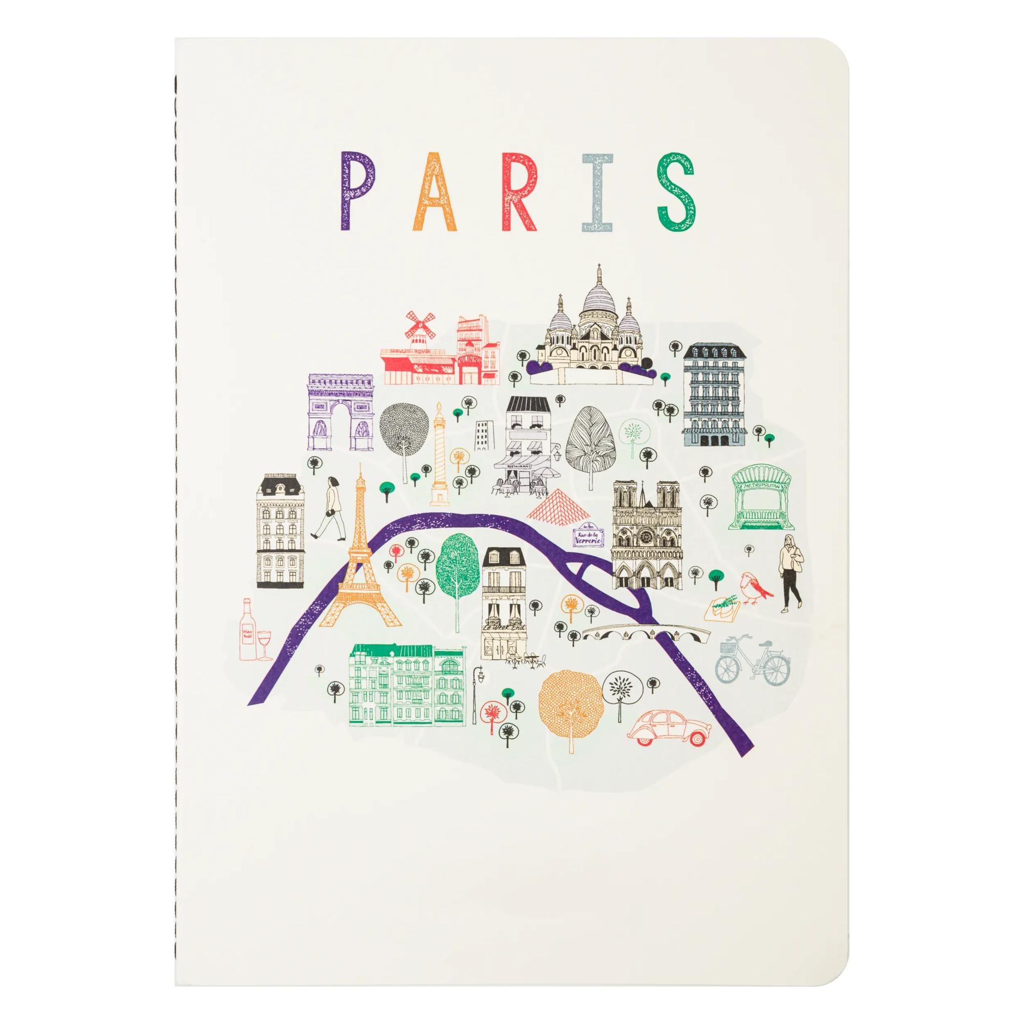 The Colours of Paris Softcover Notebook A5 Lined Paris Icons