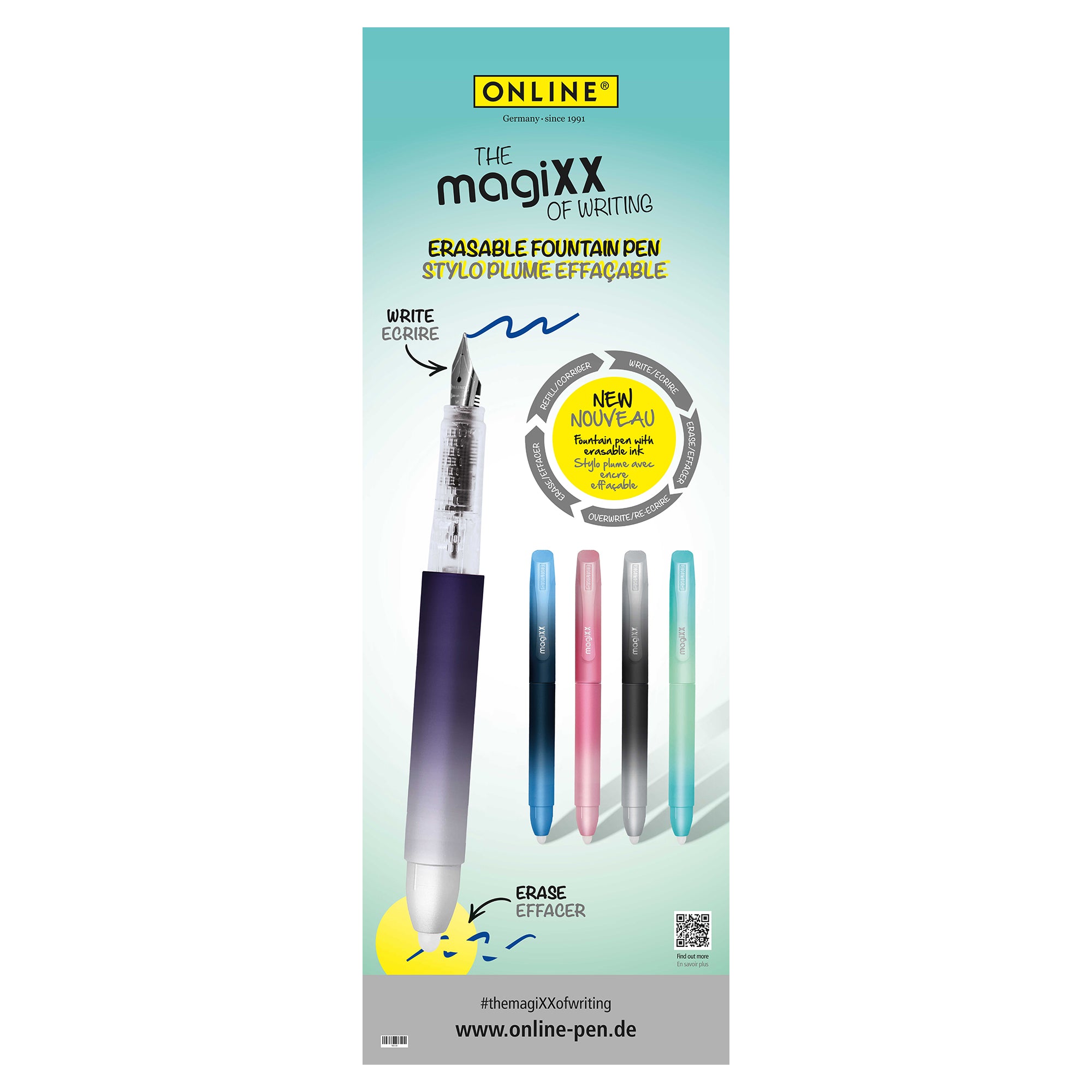 ONLINE Germany magiXX Erasable Fountain Pen Poster 43 x 127 cm