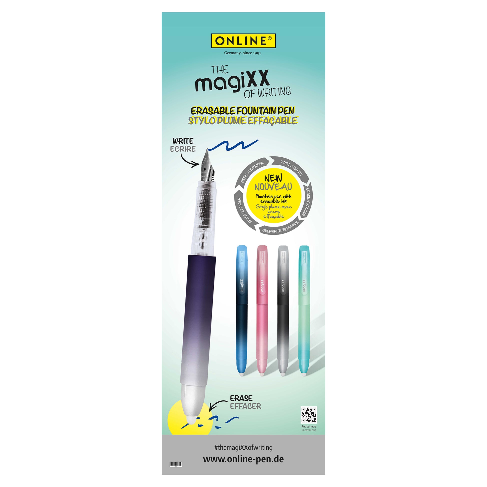 ONLINE Germany magiXX Erasable Fountain Pen Poster 43 x 127 cm