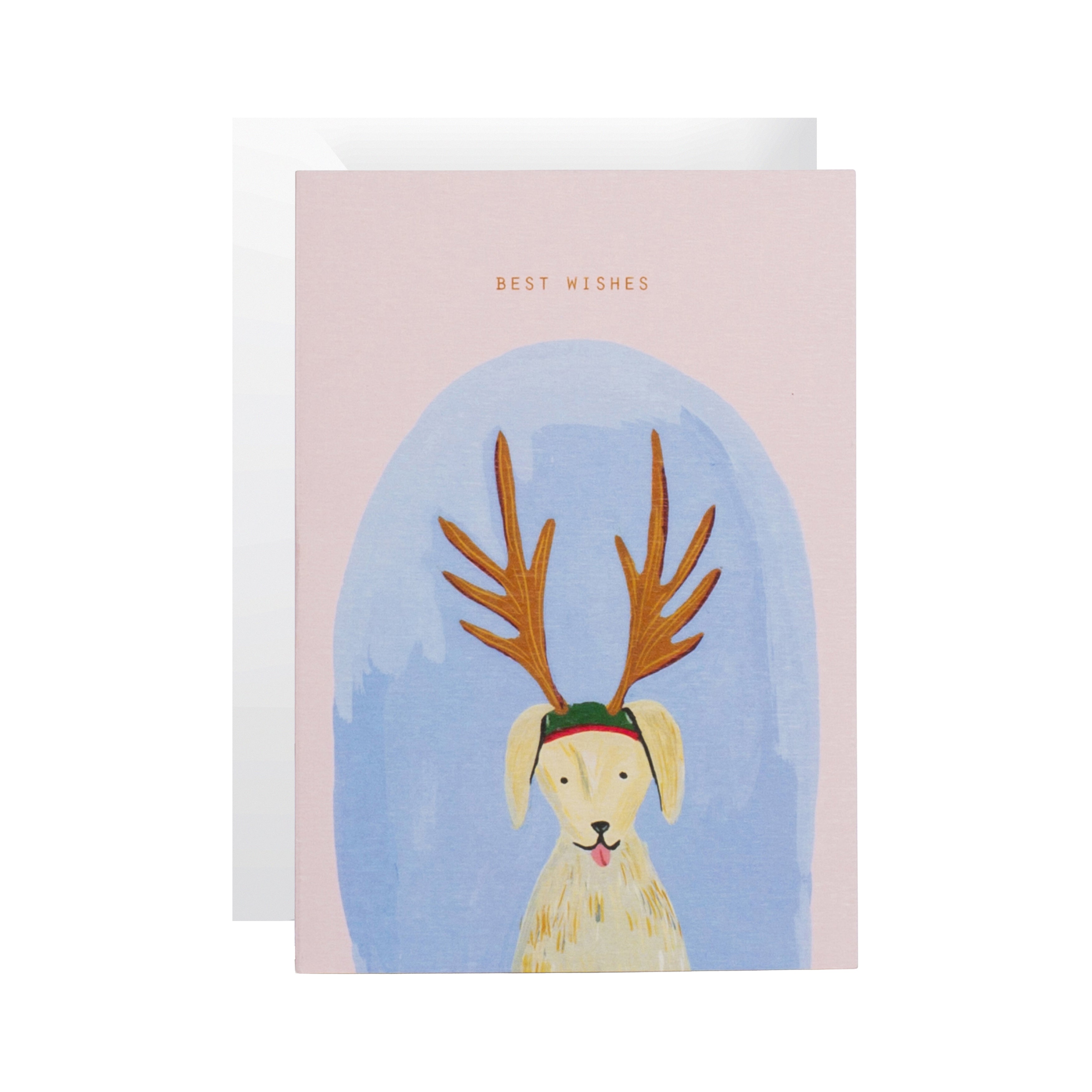 Season Paper Greeting Card Christmas Dog 'Best Wishes'