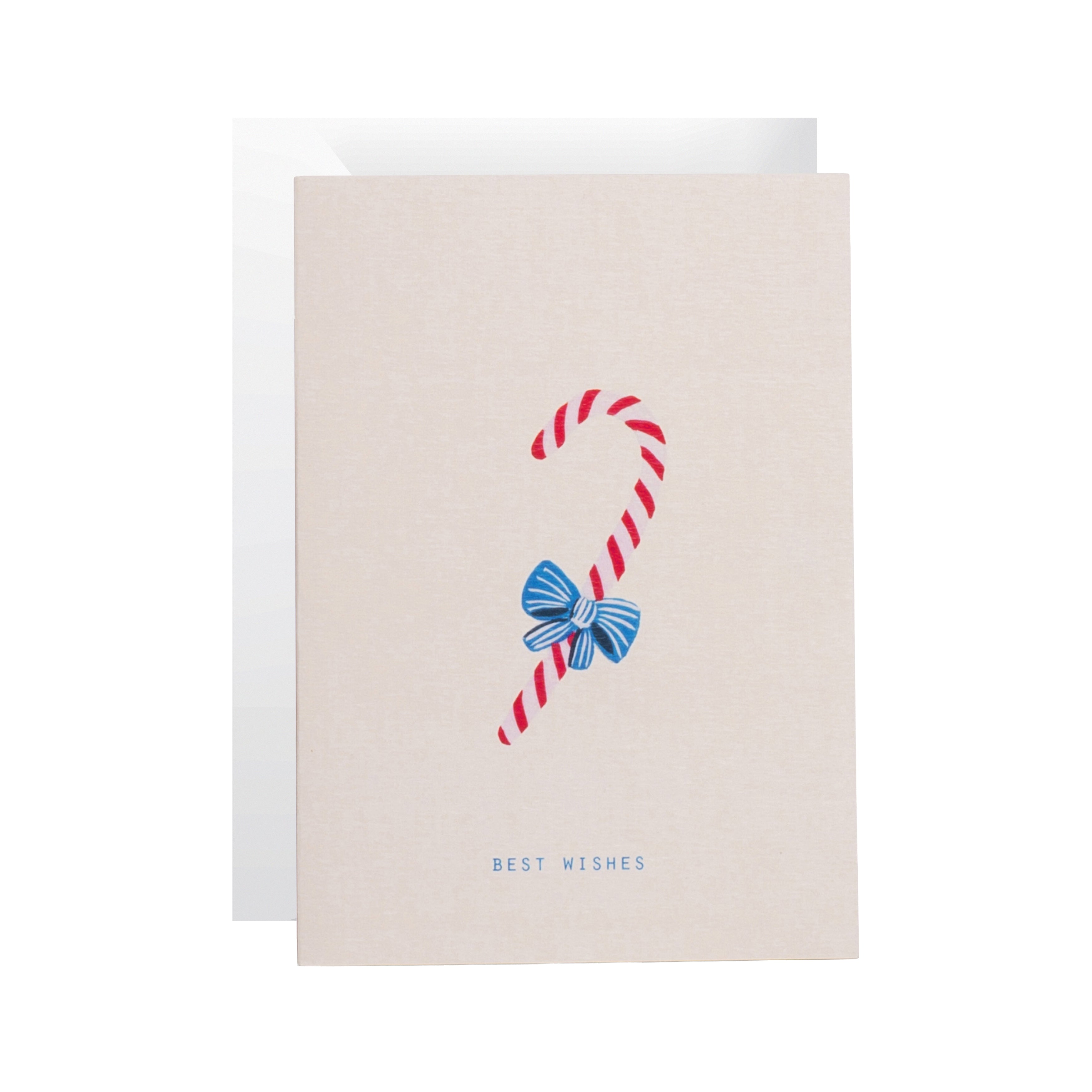 Season Paper Greeting Card Candy Cane 'Best Wishes'