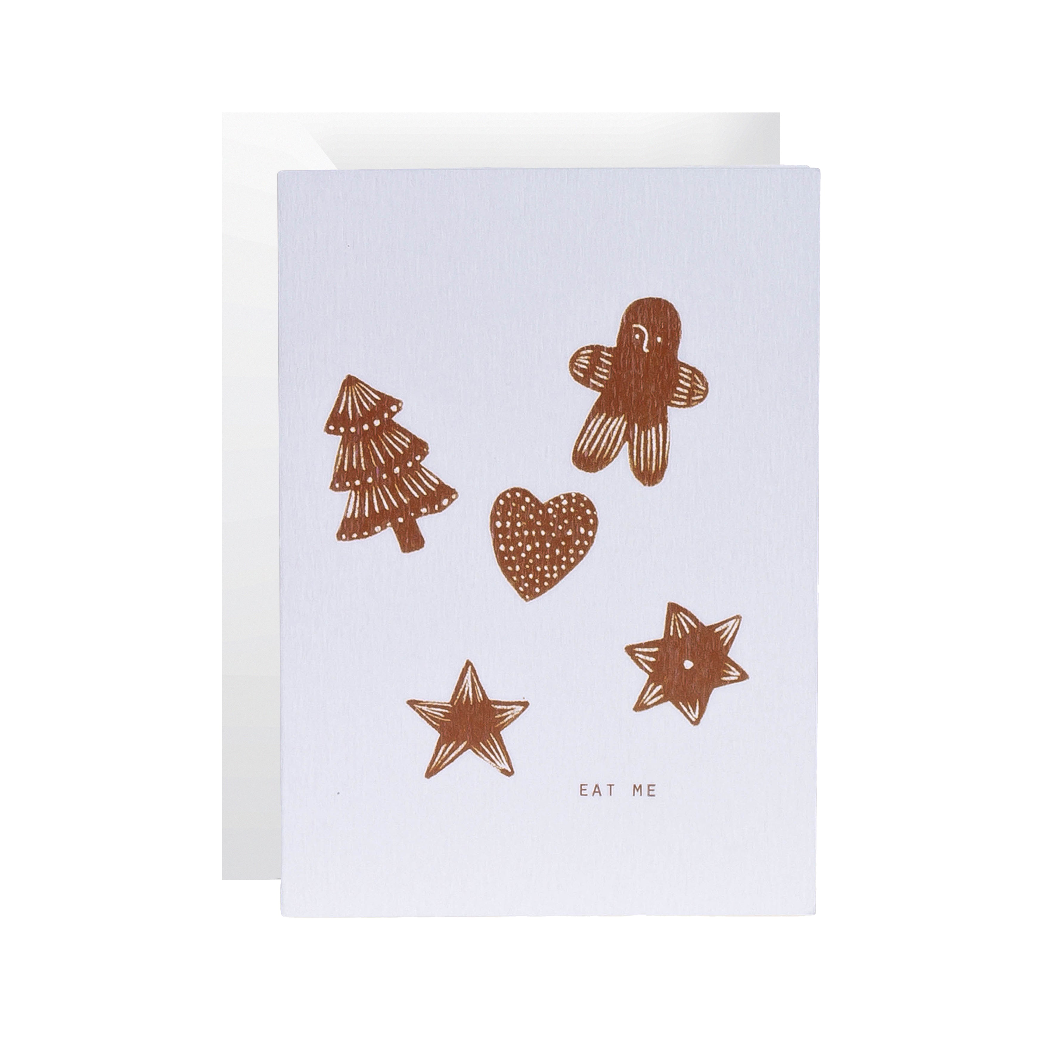 Season Paper Greeting Card Christmas Gingerbread 'Eat Me'