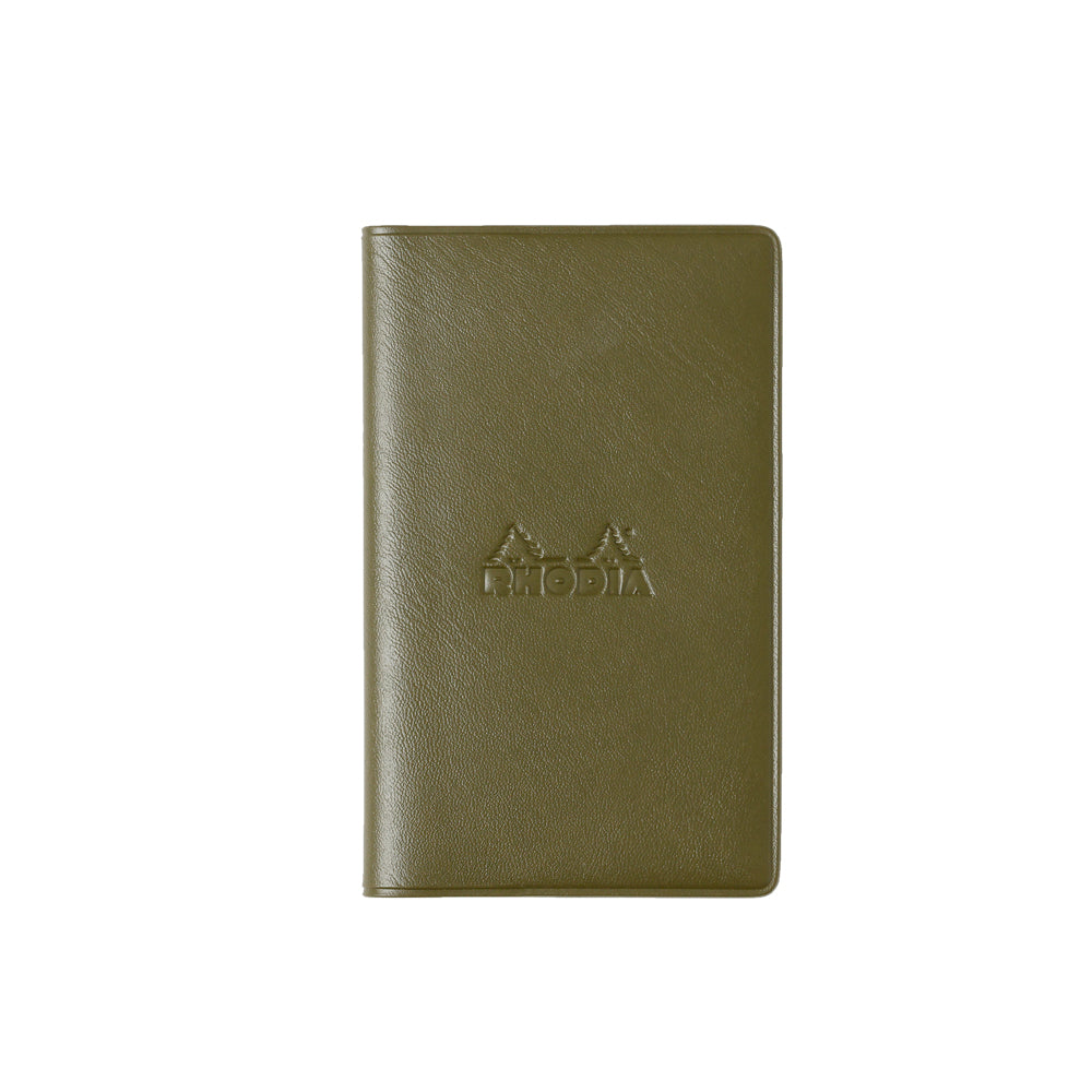 Rhodia Cahier Notebook A7 Grid  in Khaki PVC Cover