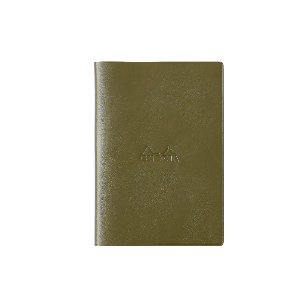Rhodia Cahier Notebook A5 Grid in Khaki PVC Cover