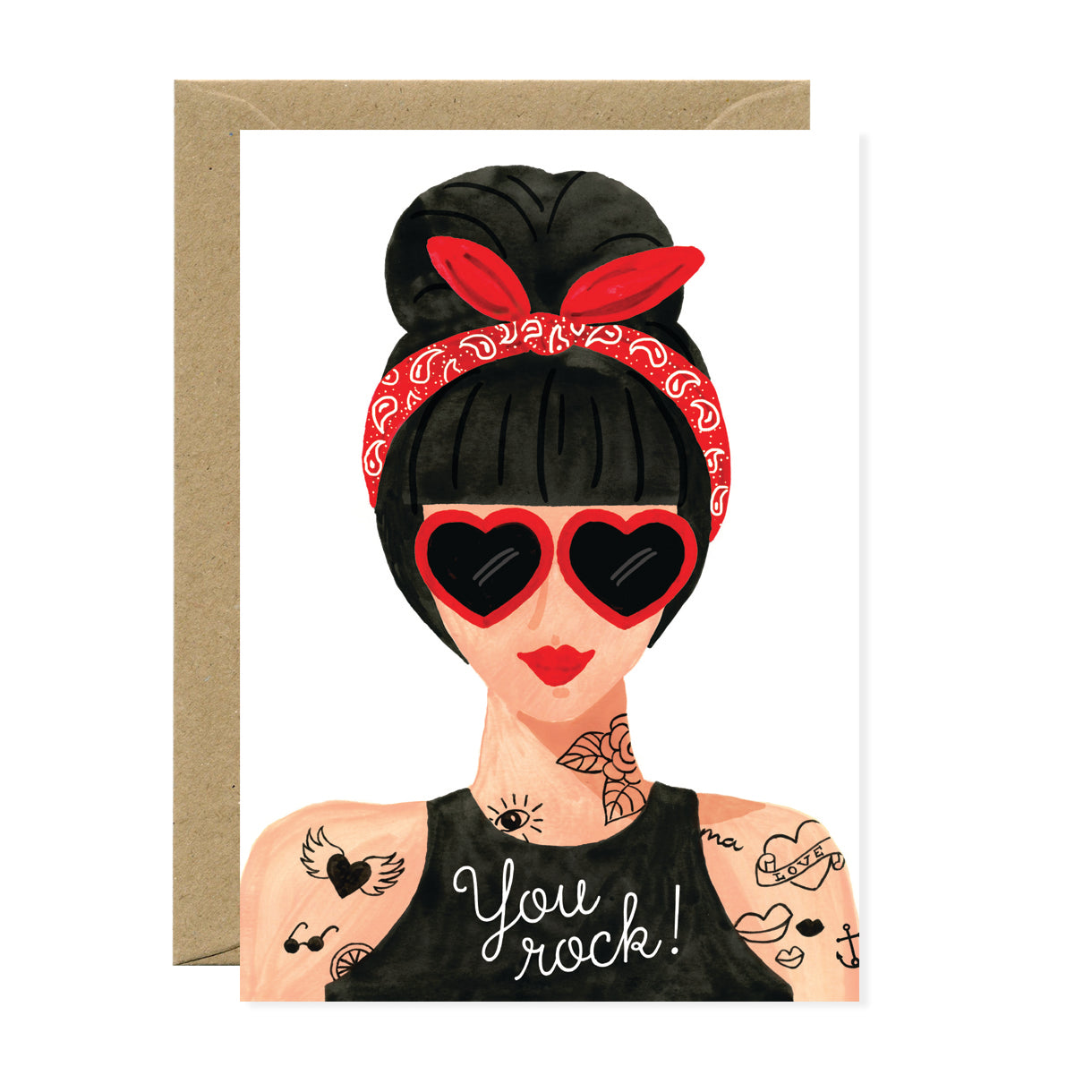 ATWS Greeting Card Hipster Girl