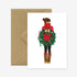 ATWS Greeting Card Christmas Girl Wreath