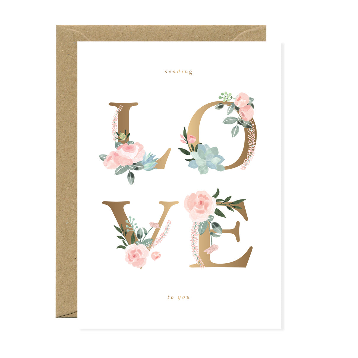 ATWS Greeting Card Love Letters – Gold Foil