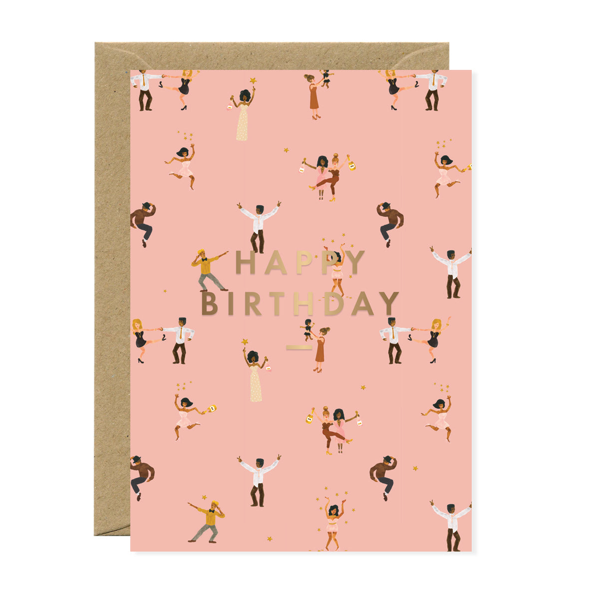 ATWS Greeting Card Happy Birthday Dancers – Gold Foil