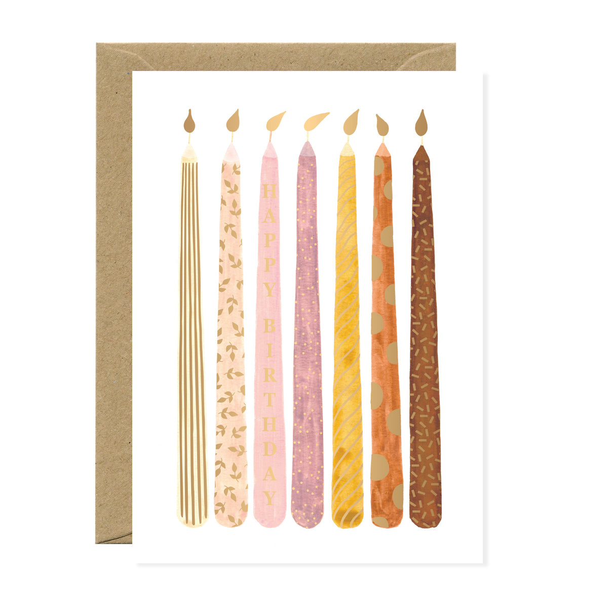 ATWS Greeting Card Birthday Candles – Gold Foil