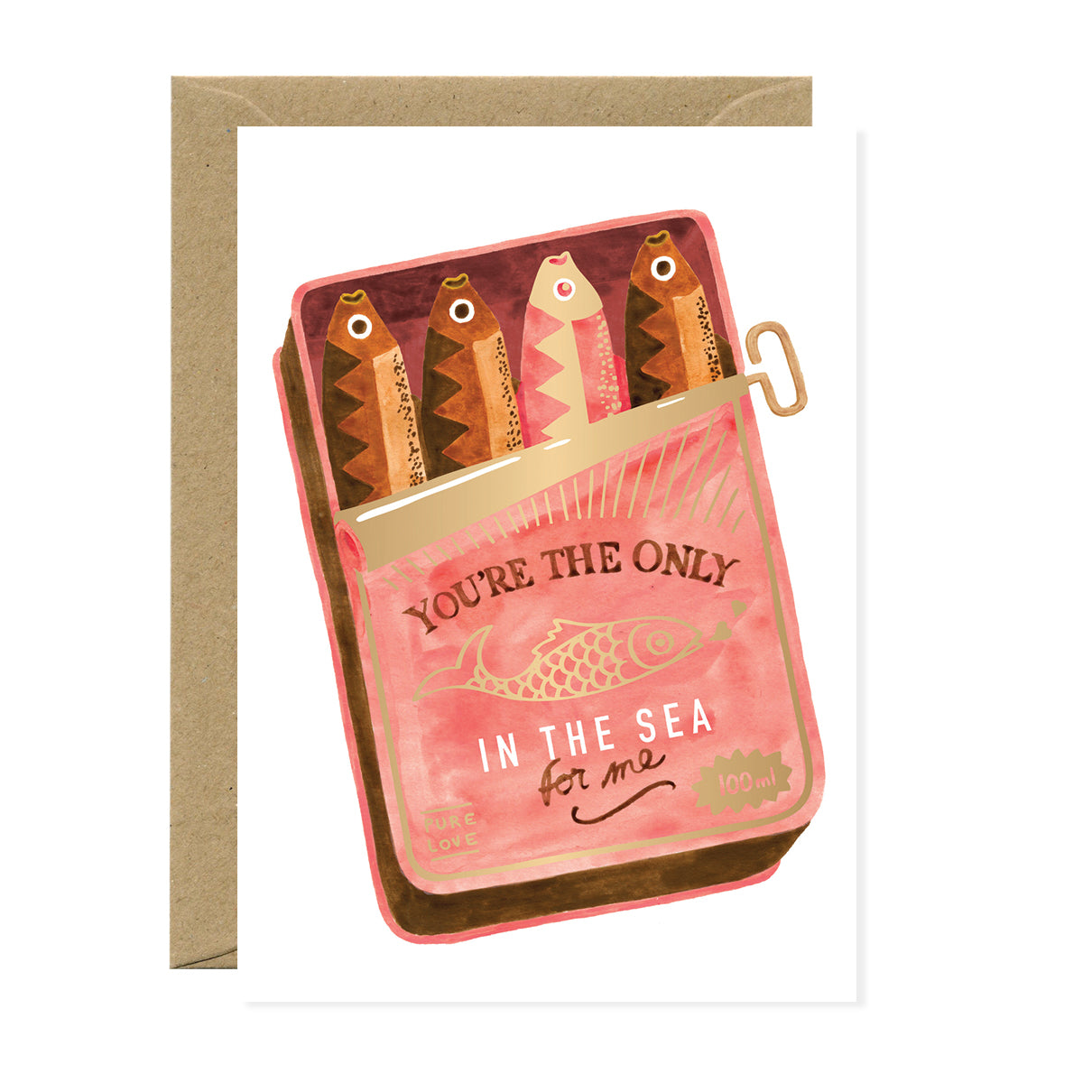 ATWS Greeting Card Fish In The Sea – Gold Foil