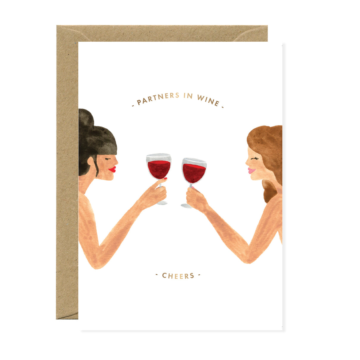 ATWS Greeting Card Partner In Wine – Gold Foil