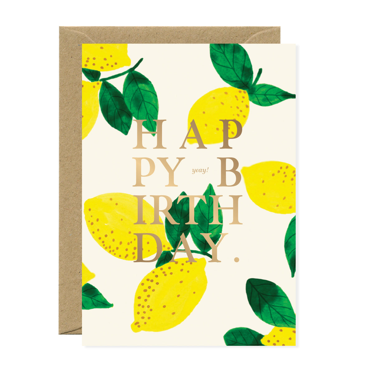 ATWS Greeting Card Happy Birthday Lemon – Gold Foil