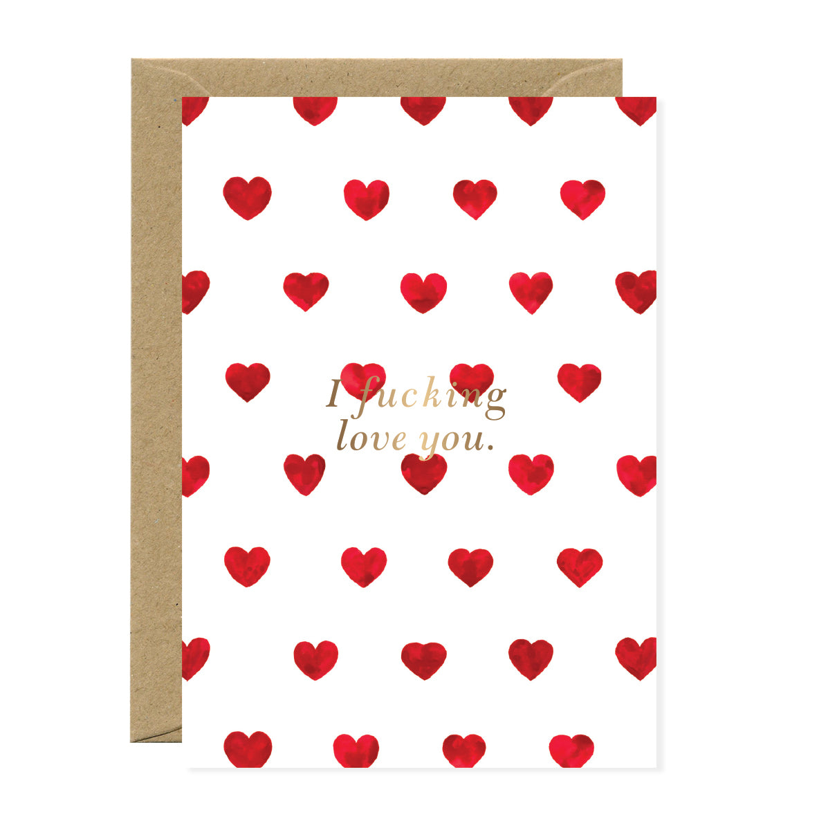 ATWS Greeting Card Fuck I Love You – Gold Foil