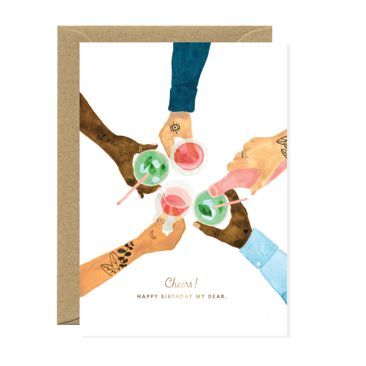 ATWS Greeting Card Cheers – Gold Foil