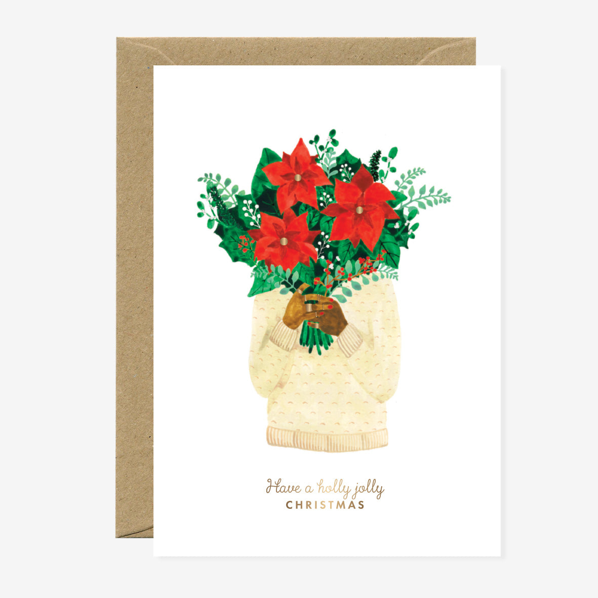 ATWS Greeting Card Christmas Bouquet – Gold Foil