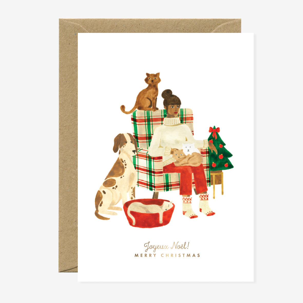 ATWS Greeting Card Christmas Family – Gold Foil