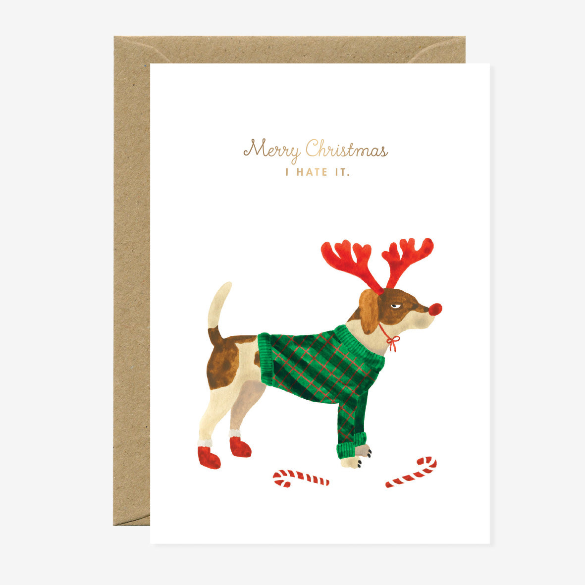 ATWS Greeting Card Christmas Hate It – Gold Foil