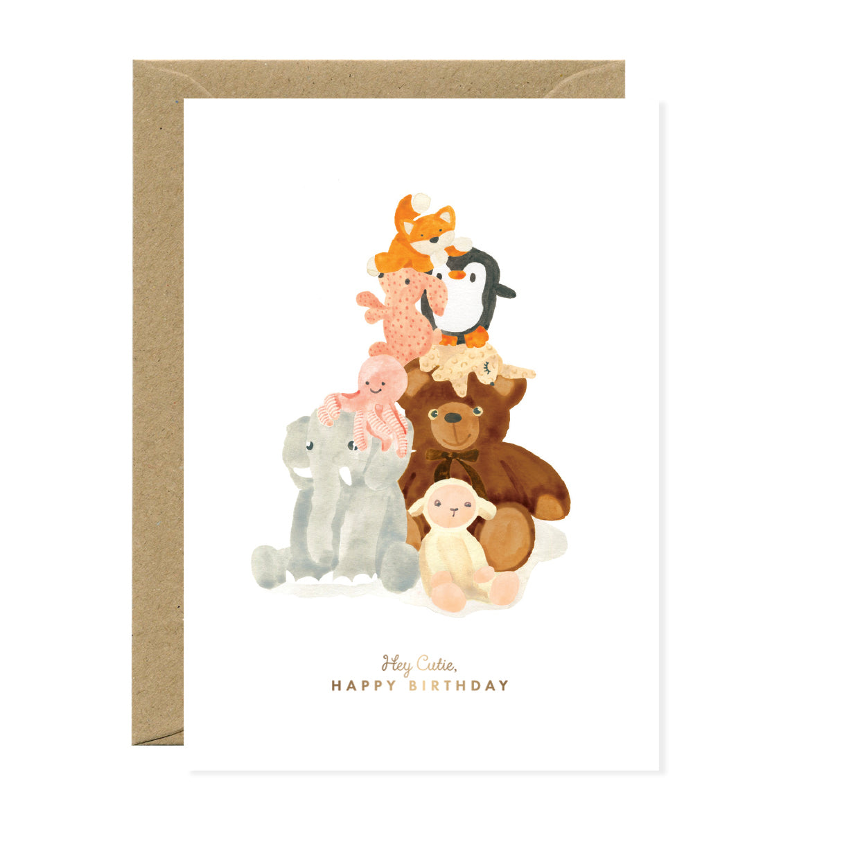 ATWS Greeting Card Happy Birthday Doudou – Gold Foil