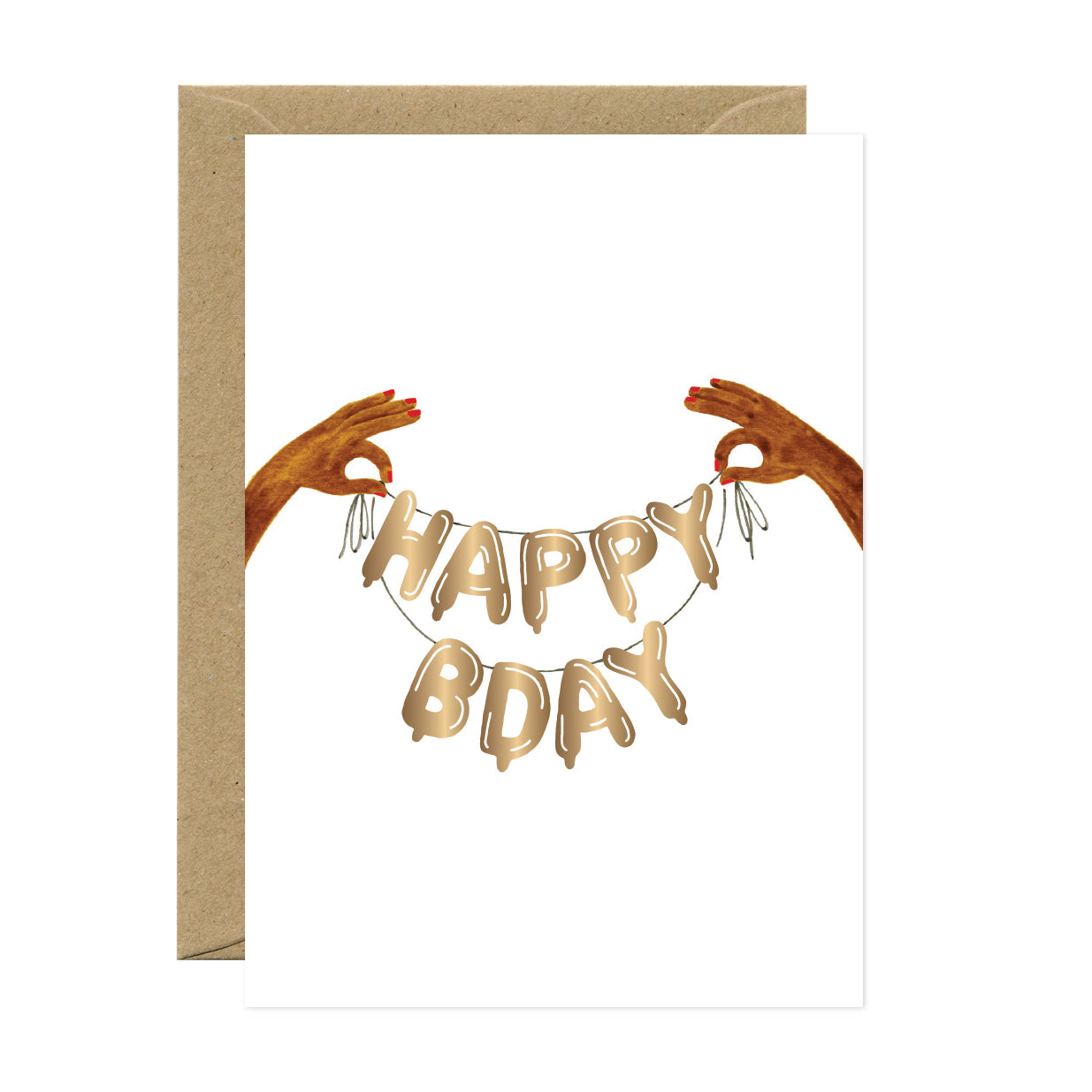 ATWS Greeting Card Birthday Ballons – Gold Foil