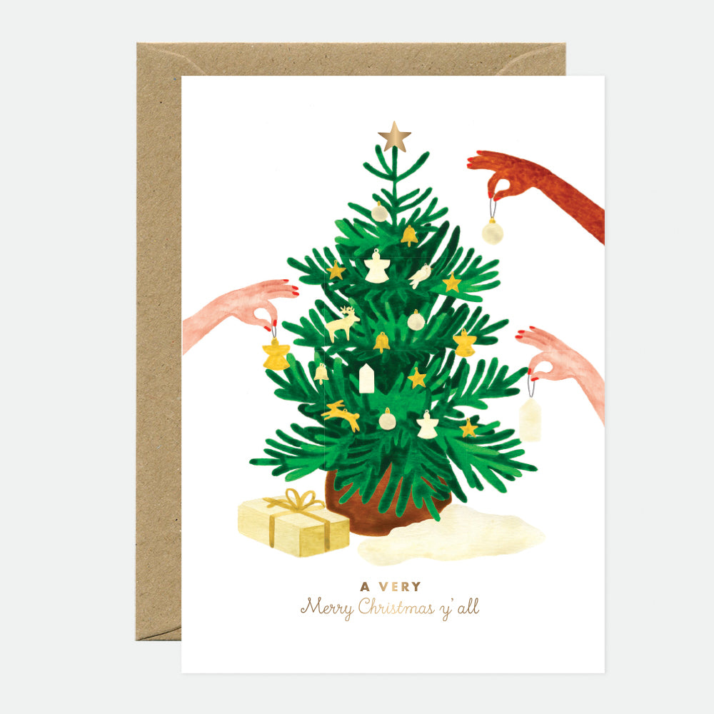 ATWS Greeting Card Chic Christmas Tree – Gold Foil