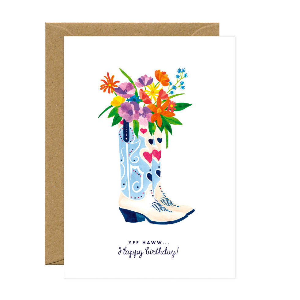 ATWS Greeting Card Cowboy Boot Birthday