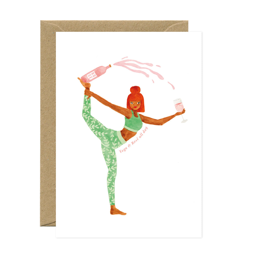 ATWS Greeting Card Yoga Rosé