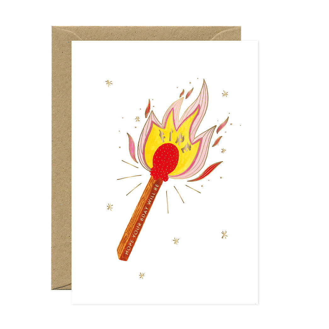 ATWS Greeting Card Fire Match – Gold Foil
