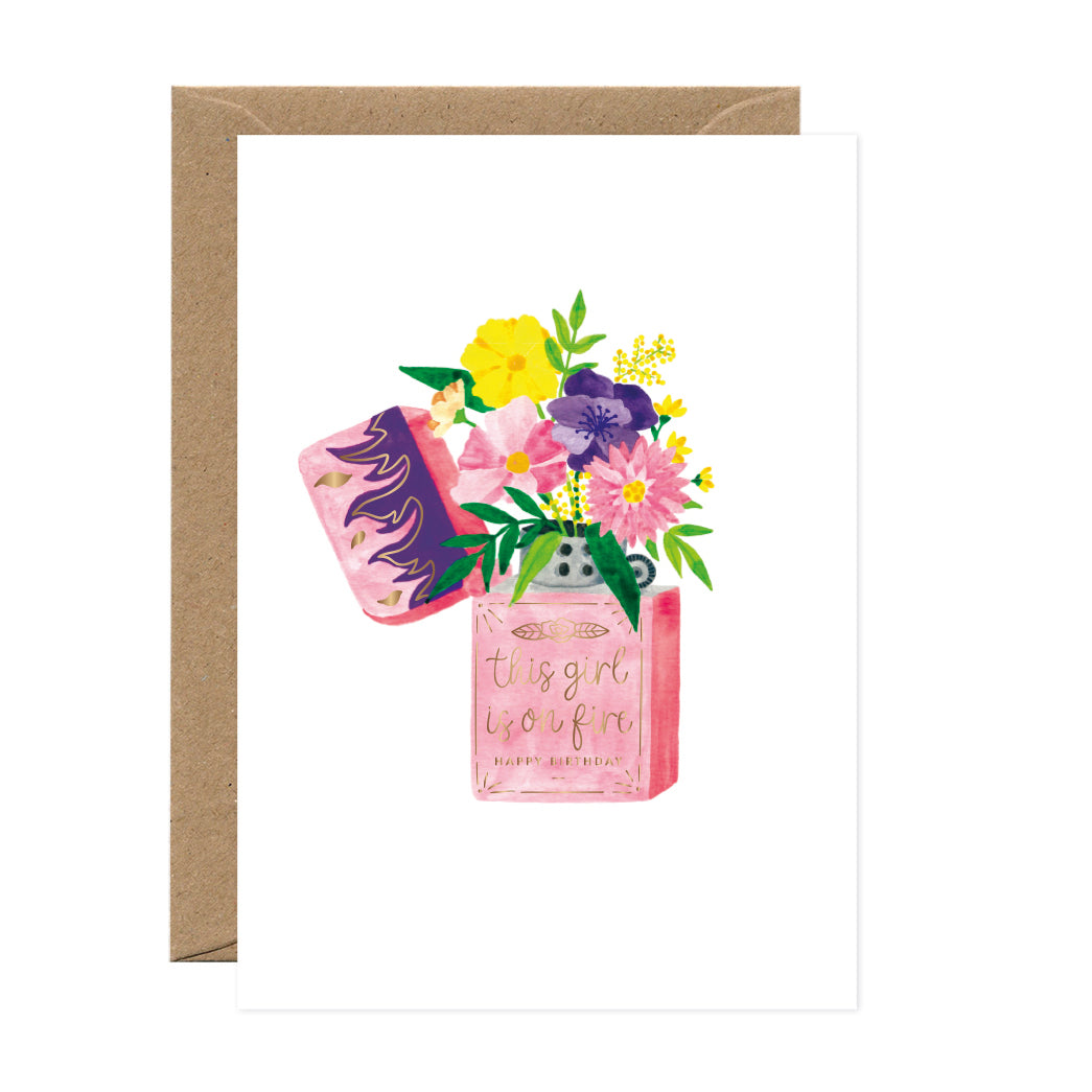 ATWS Greeting Card Flower Lighter – Gold Foil