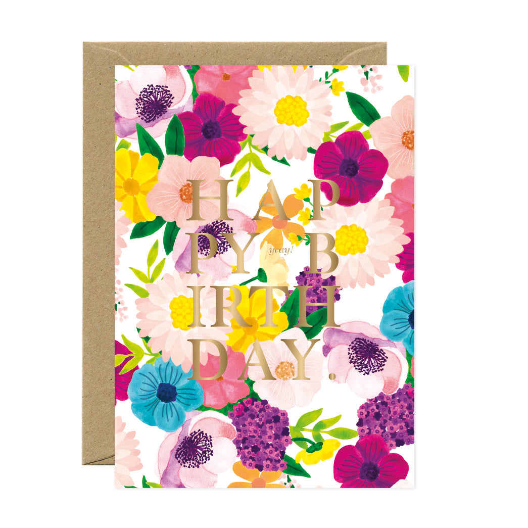 ATWS Greeting Card Lilac Birthday – Gold Foil