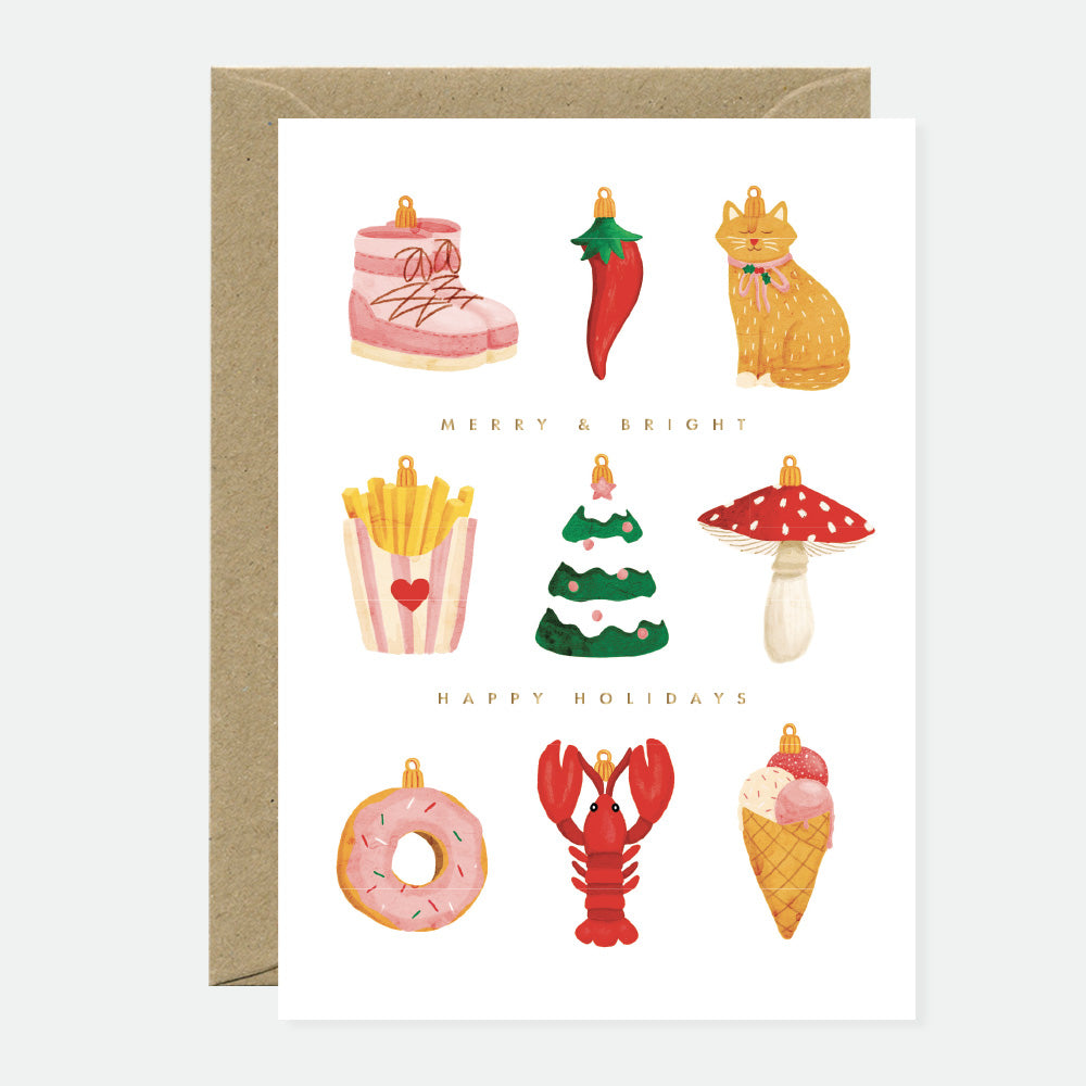 ATWS Greeting Card Christmas Ornaments – Gold Foil