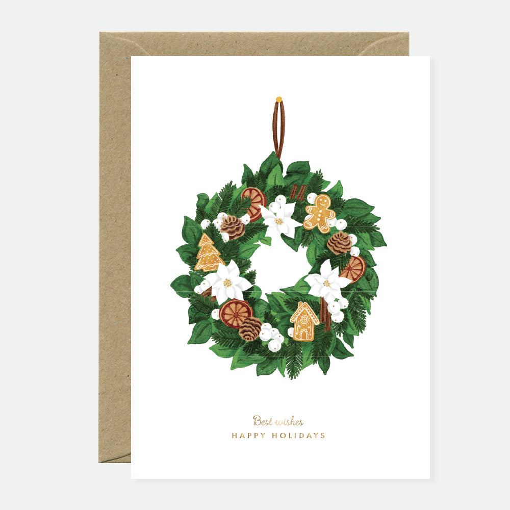 ATWS Greeting Card Chic Wreath – Gold Foil