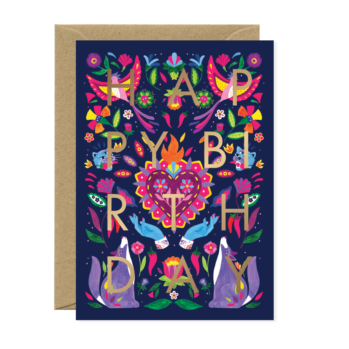 ATWS Greeting Card Mexican Birthday – Gold Foil
