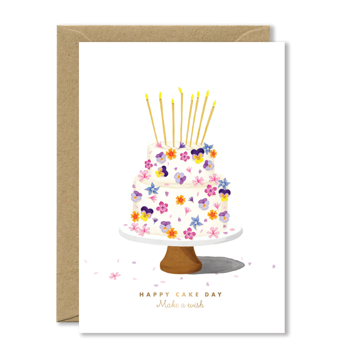 ATWS Greeting Card Flower Cake – Gold Foil