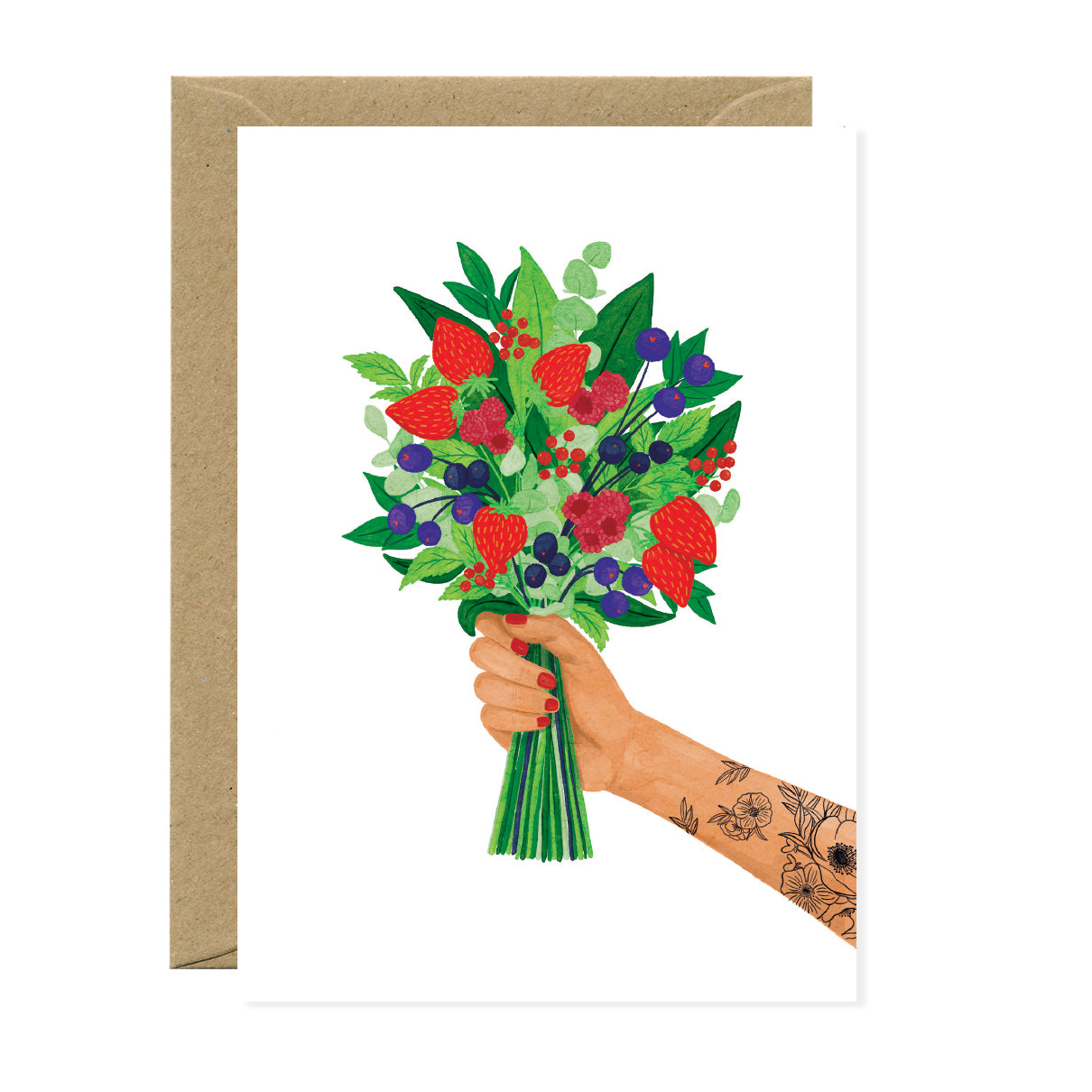 ATWS Greeting Card Berries Bouquet