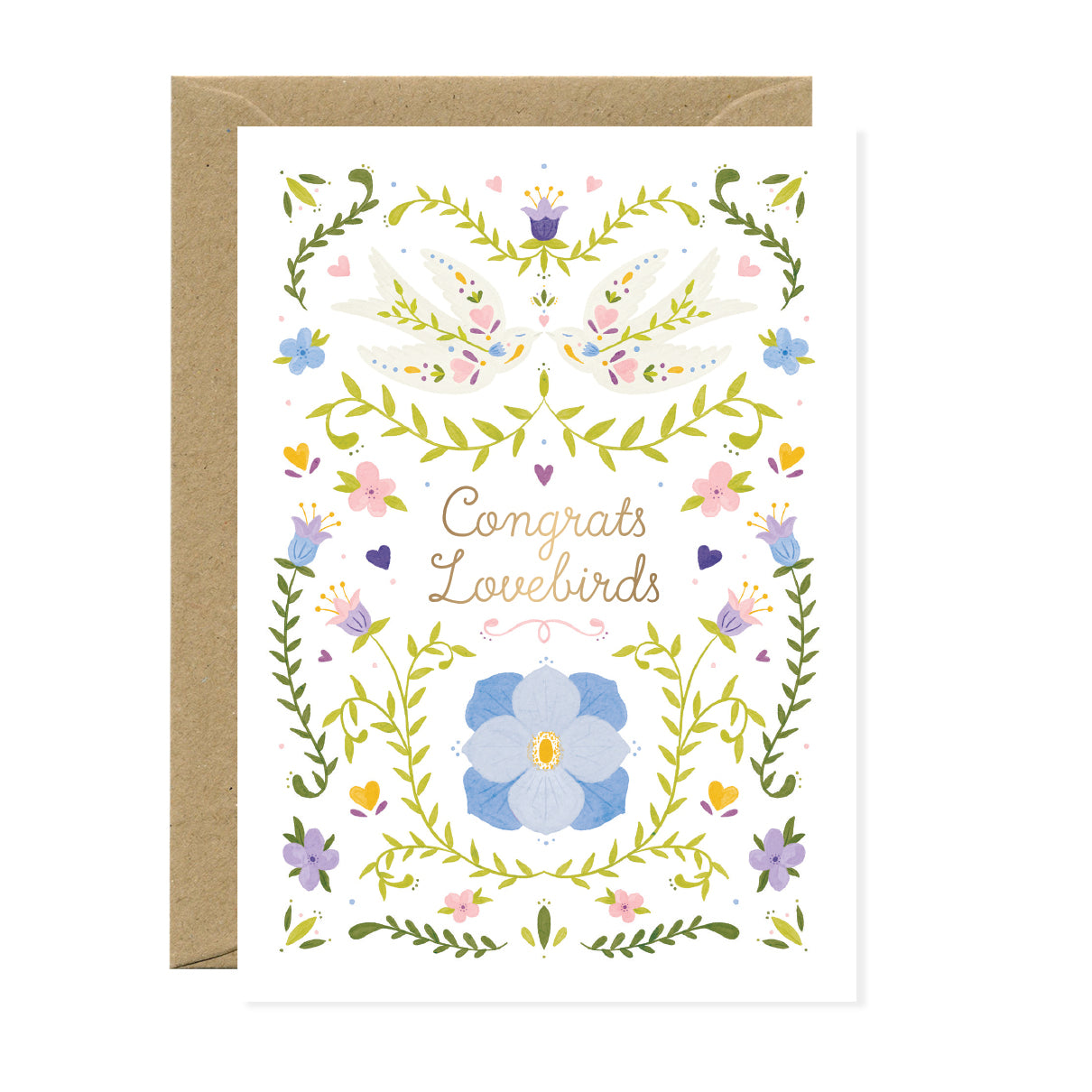 ATWS Greeting Card Congrats Lovebirds – Gold Foil