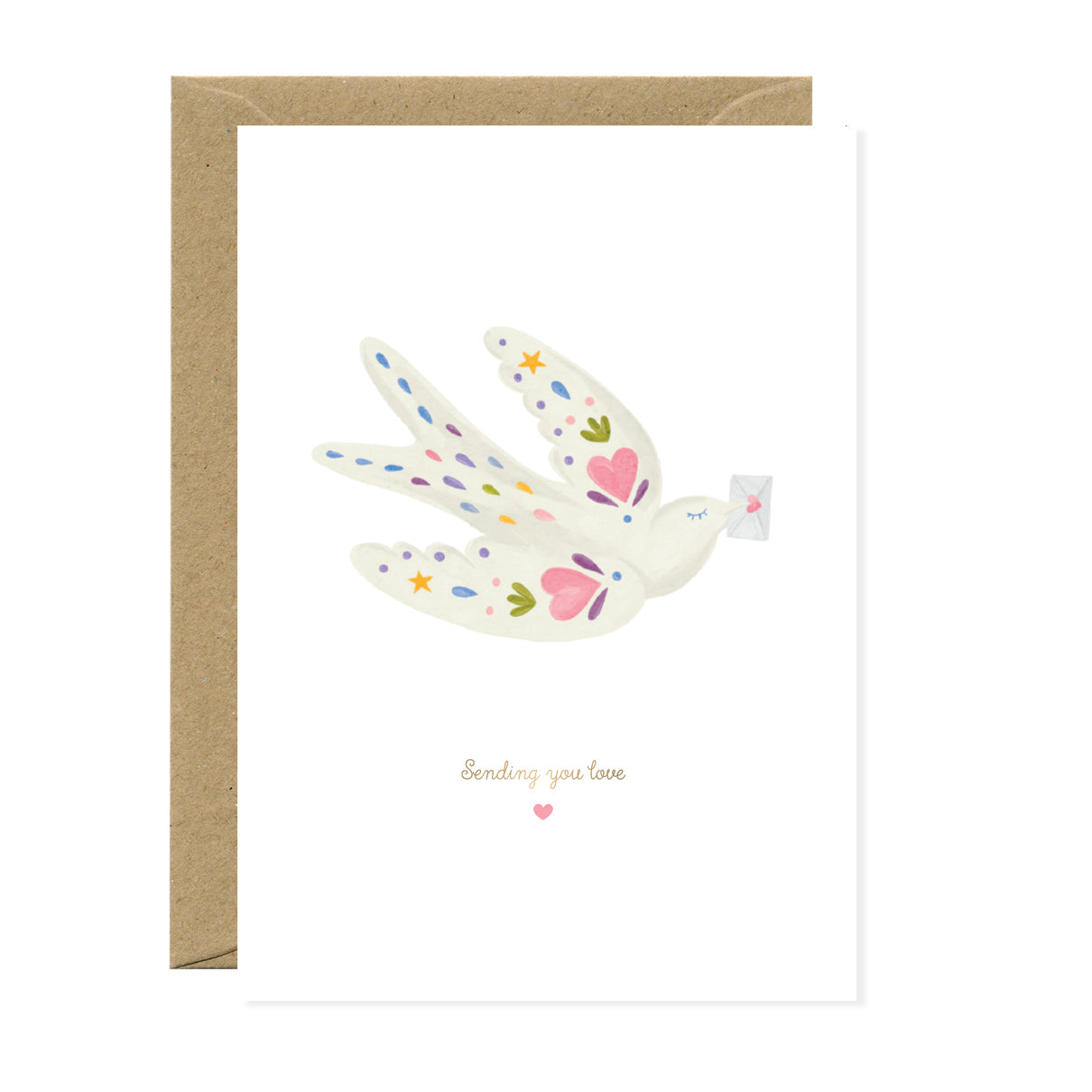 ATWS Greeting Card Sending Love Bird Ð Gold Foil