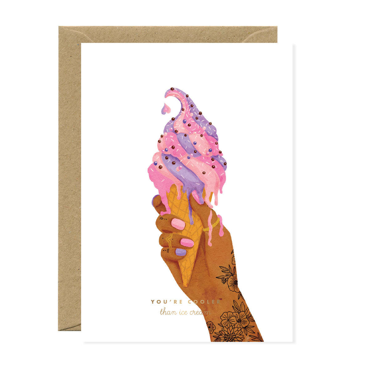 ATWS Greeting Card Cooler Than Ice Cream – Gold Foil
