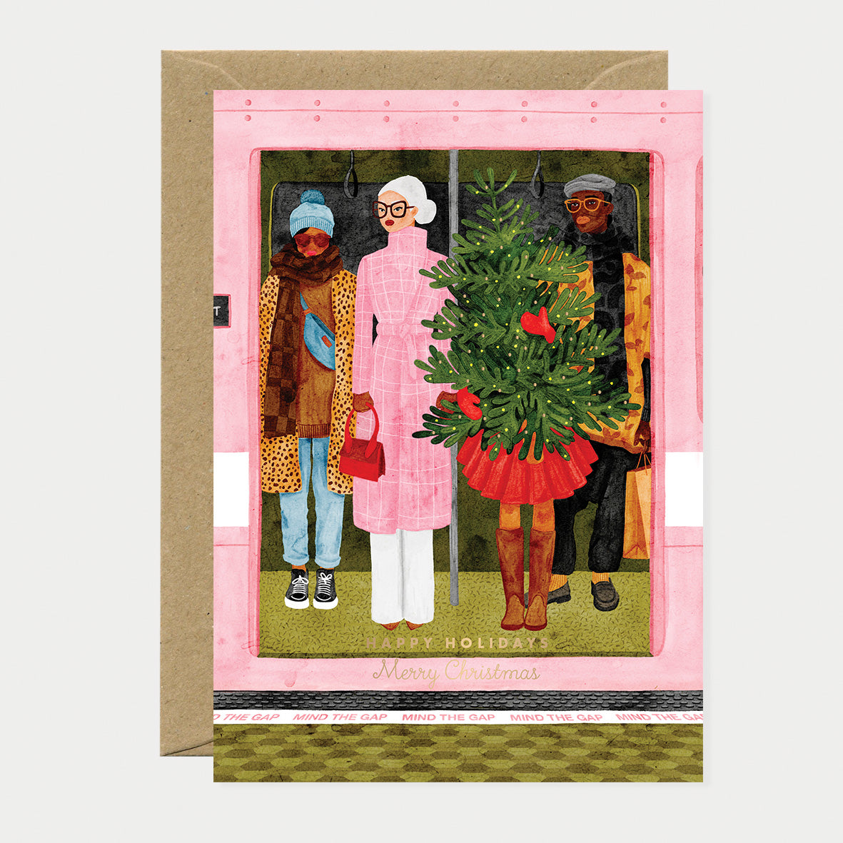 ATWS Greeting Card Christmas Metro – Gold Foil