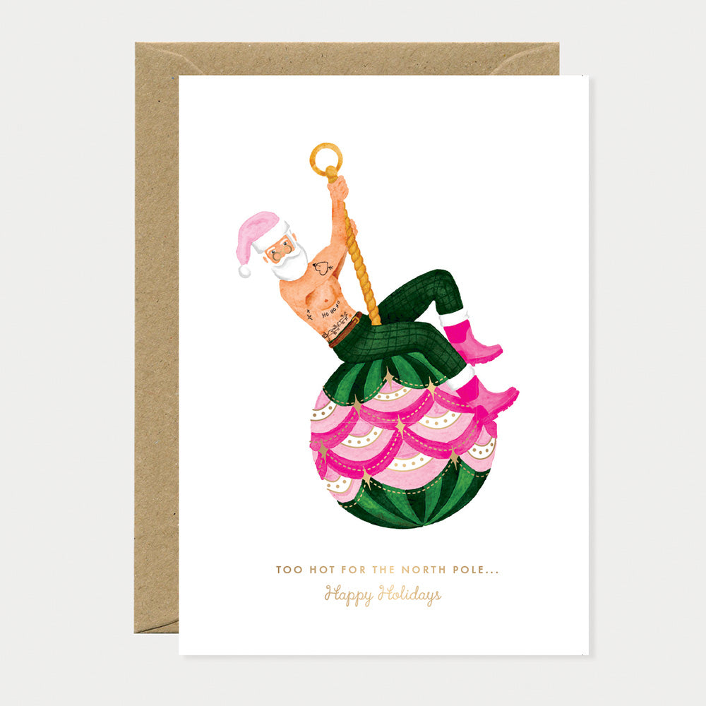 ATWS Greeting Card Hot Santa – Gold Foil
