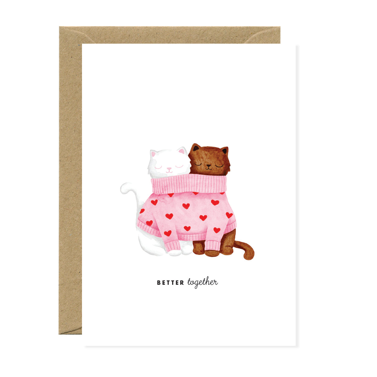 ATWS Greeting Card Better Together Cats