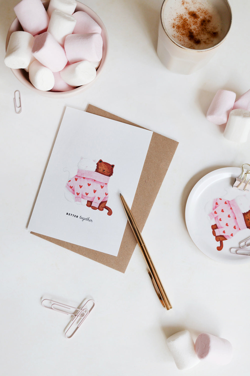 ATWS Greeting Card Better Together Cats