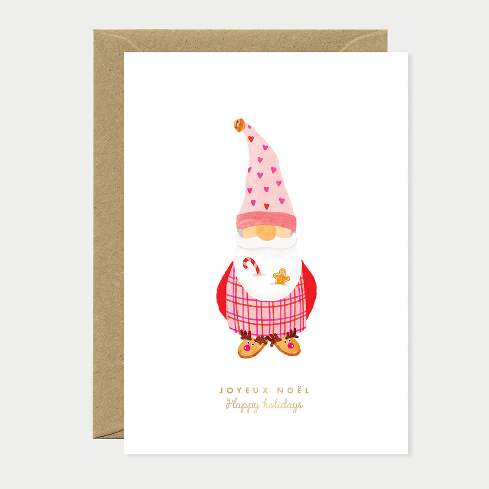 ATWS Greeting Card Gonk Joyeux Noel – Gold Foil