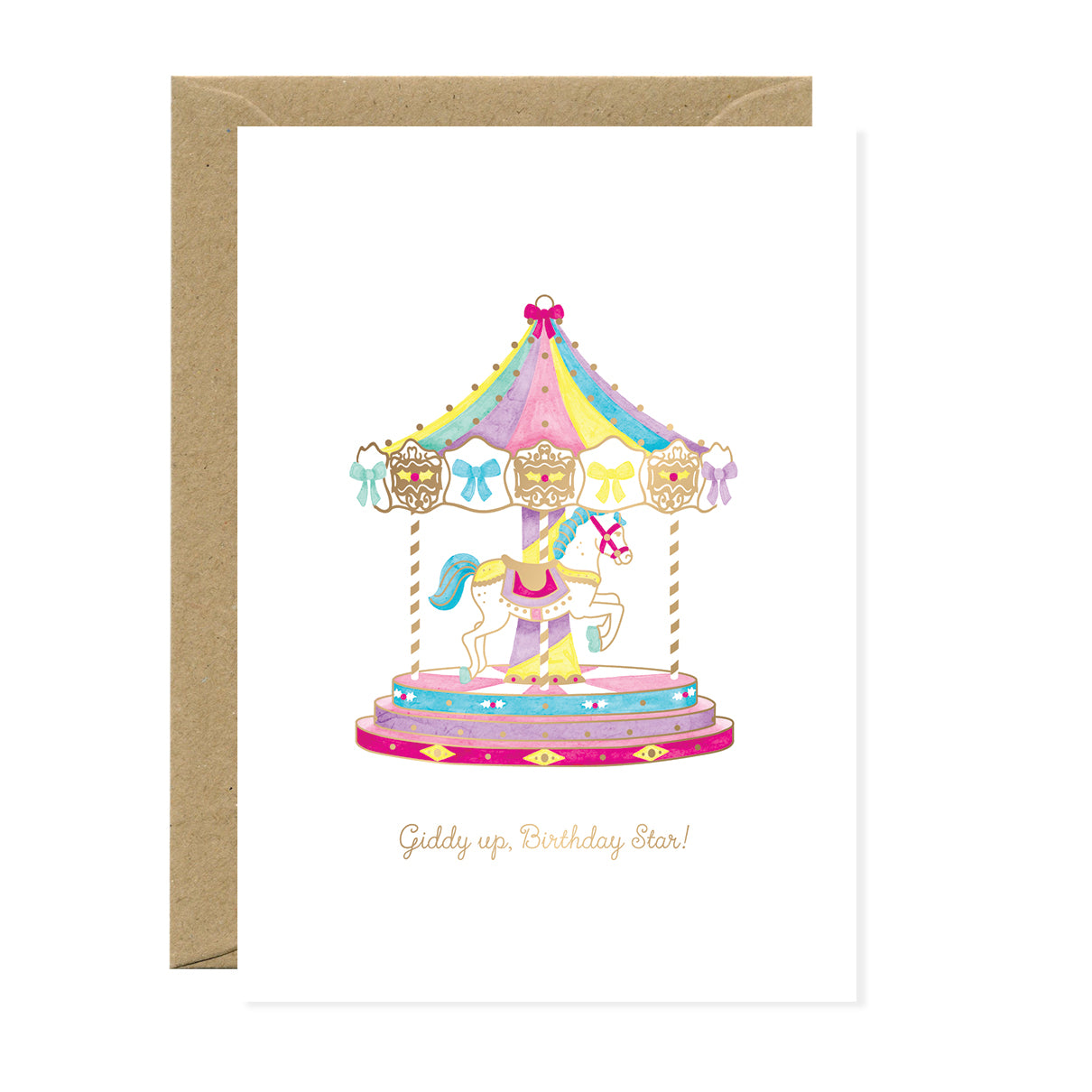 ATWS Greeting Card Giddy Up – Gold Foil