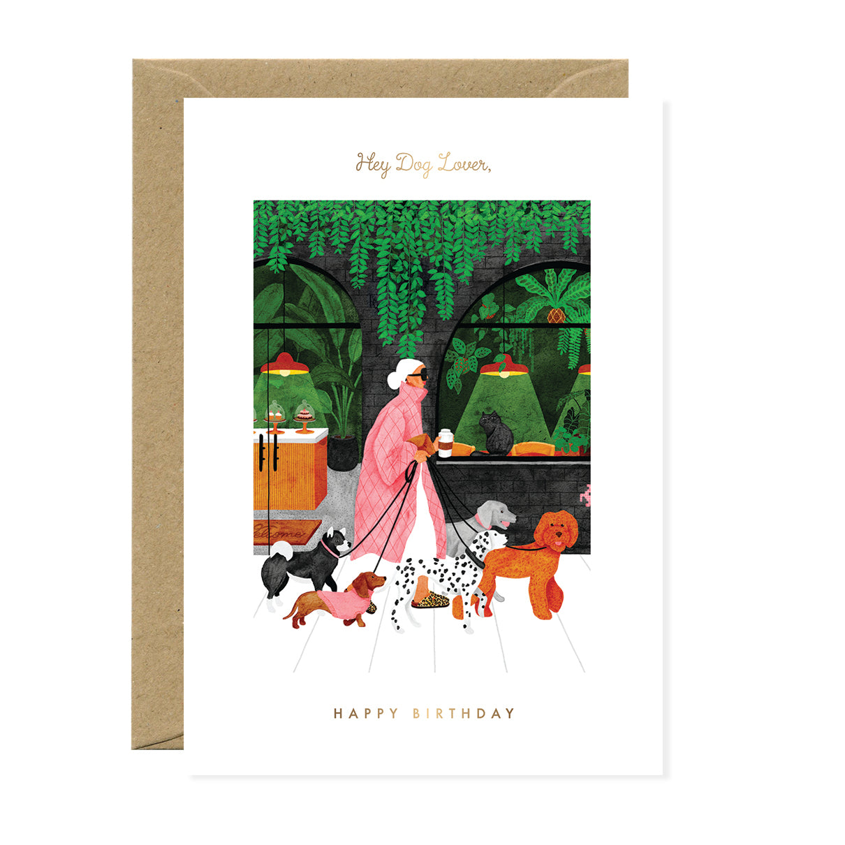 ATWS Greeting Card Birthday Dog Lovers – Gold Foil