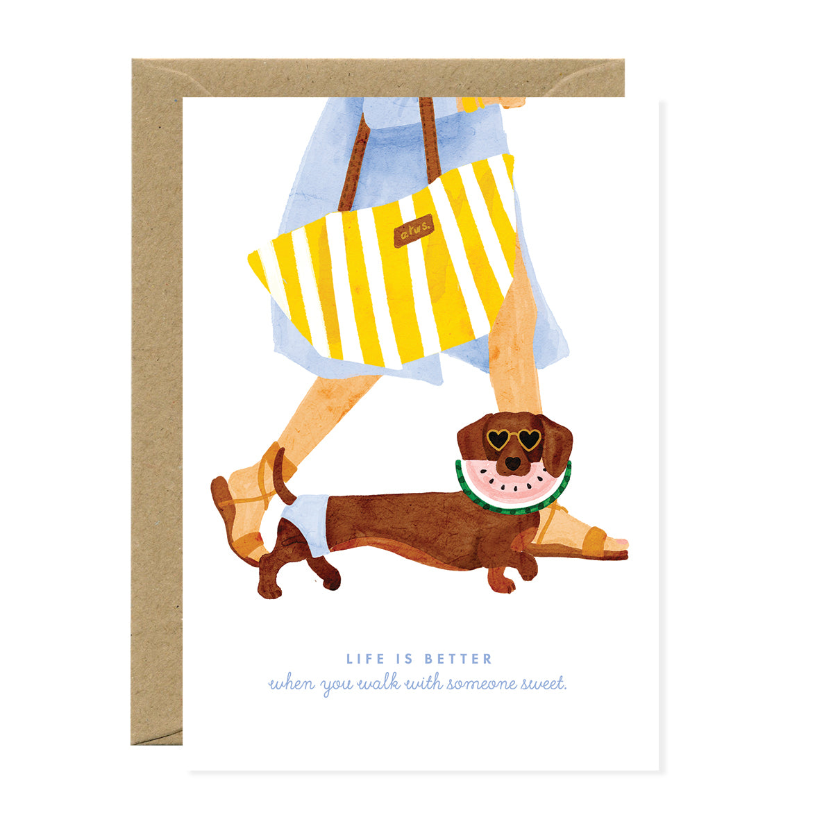 ATWS Greeting Card Summer Dachshund