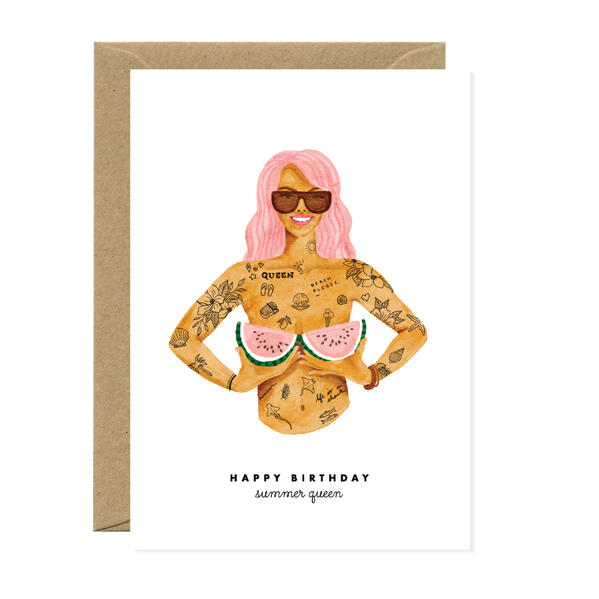 ATWS Greeting Card Happy Birthday Summer Queen
