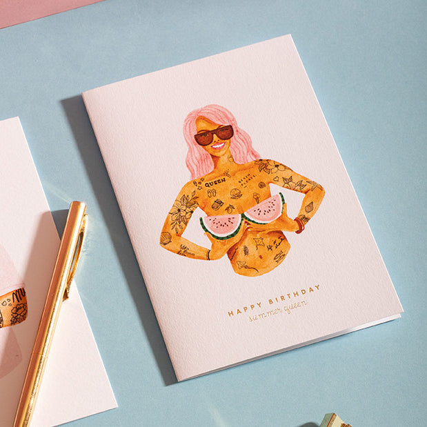 ATWS Greeting Card Happy Birthday Summer Queen