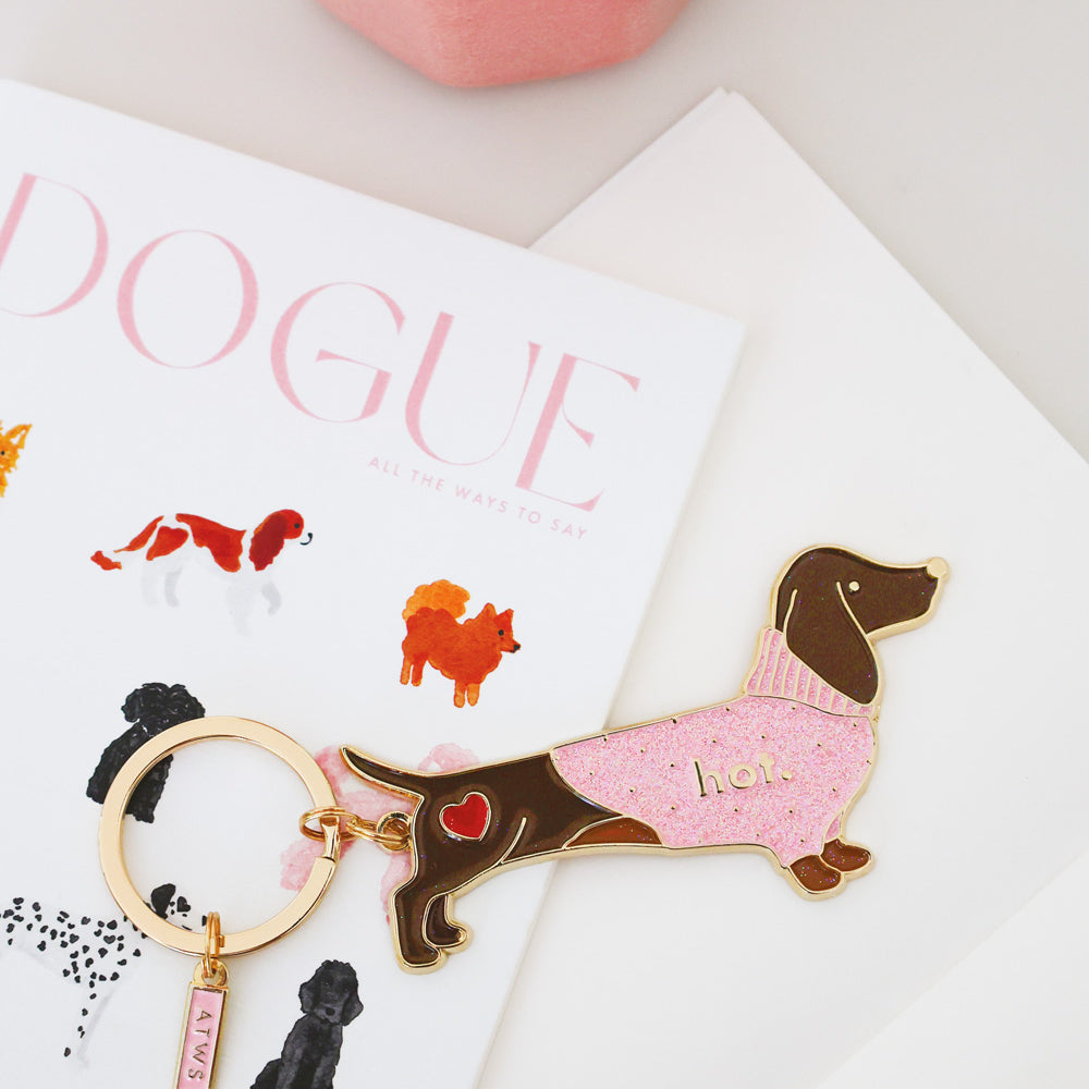 ATWS Enamel Keychain Hot Daschund