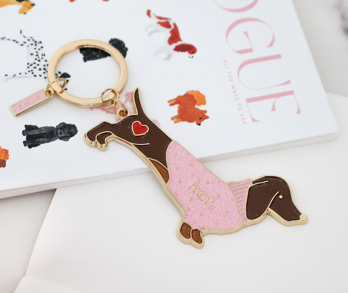 ATWS Enamel Keychain Hot Daschund