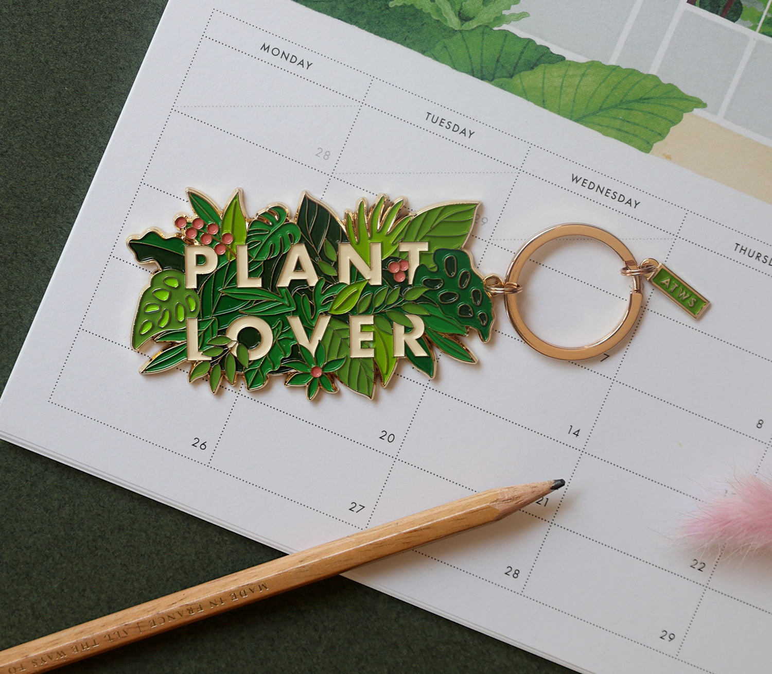 ATWS Enamel Keychain Plant Addict